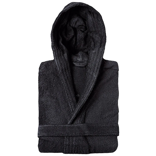 Linnea peignoir de bain à capuche adulte - Noir L