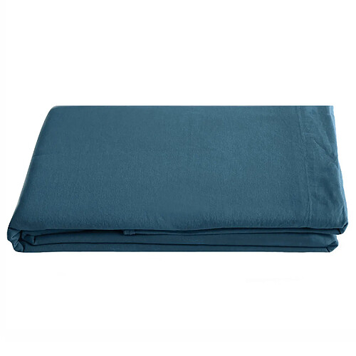 Linnea drap plat coton lavé Palace - Bleu