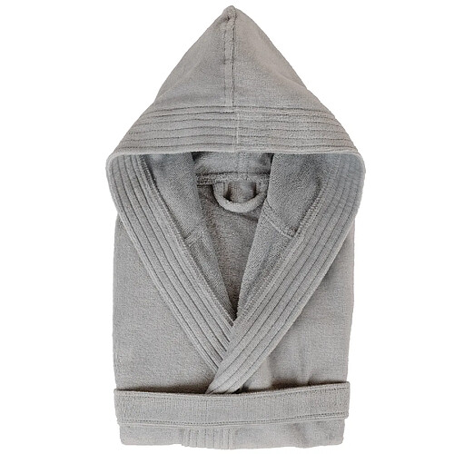 Linnea peignoir enfant à capuche en éponge velours - Gris