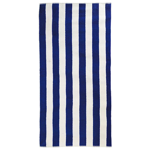 Linnea Drap de plage rayé en coton - Bleu