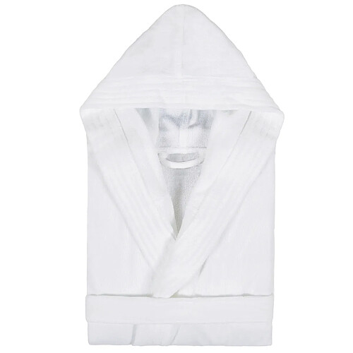 Linnea peignoir de bain à capuche adulte velours éponge - Blanc