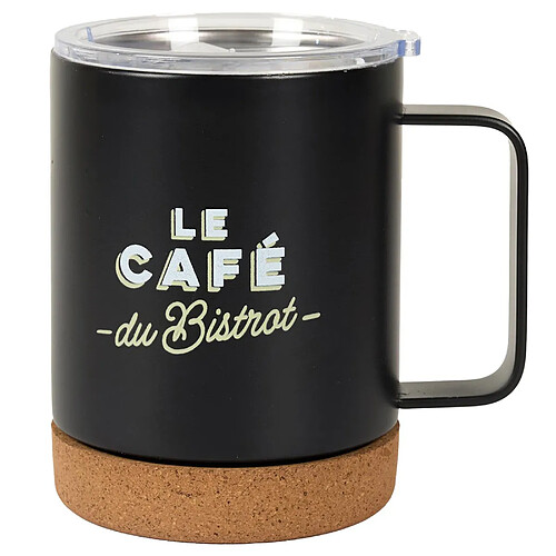 Linnea Mug de transport inox et liège AU BISTROT - Noir