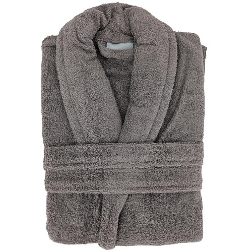 Linnea peignoir de bain col châle éponge coton - Gris