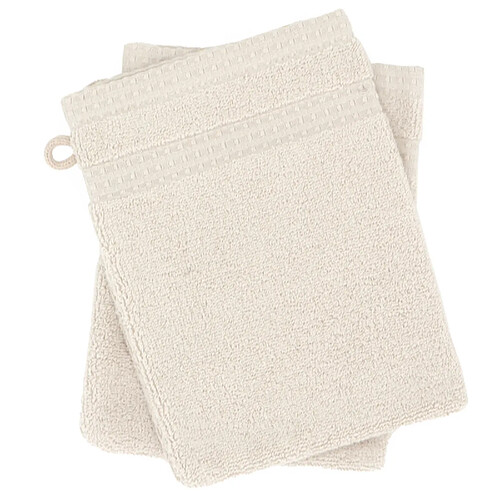 Linnea lot de gants de toilette double face - ivoire