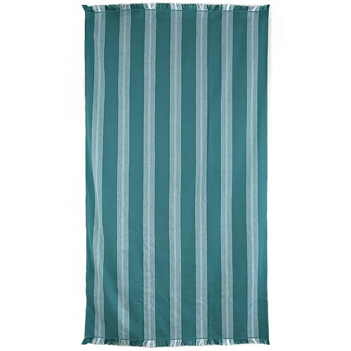 LinneA drap de plage coton rayé - Vert