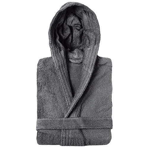 Linnea peignoir de bain à capuche adulte en éponge - Gris