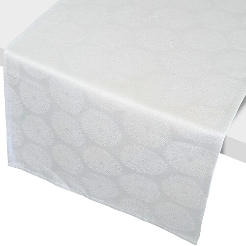 Linnea chemin de table Hélios en coton enduit - Blanc