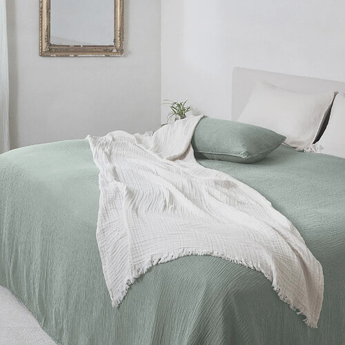 Linnea couvre-lit Paros en coton - Vert