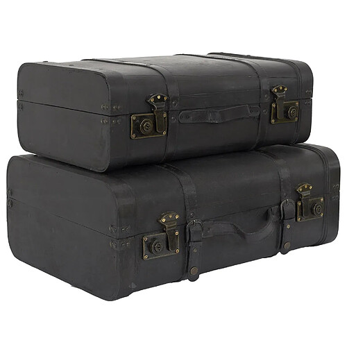 Linnea lot de 2 malles de rangement - Noir