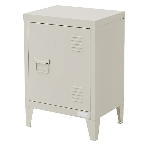Ecd germany Table de chevet métal - Gris clair