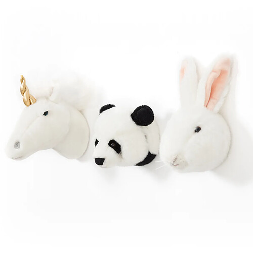 Linnea Peluche trophée mini set de 3 petites têtes Lovely