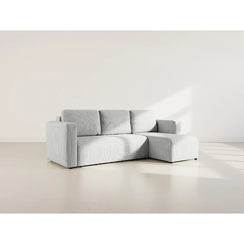 Bestmobilier Canopy - canapé d'angle réversible 4 places convertible avec coffre en velours côtelé