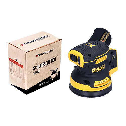 DeWalt DCW 210 N Ponceuse excentrique sans fil 18 V 125 mm brushless + 1x Jeu de disques abrasifs TURTLE Toolbrothers