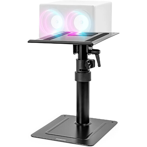 Duronic SPS20 Support d'Enceintes pour Bureau | Hauteur Ajustable de 26,4 à 40,5 cm | Inclinable et Rotatif | Plateau de 24 x 20 cm | Socle de 25 x 20 cm | Home Cinema Studio d'Enregistrement
