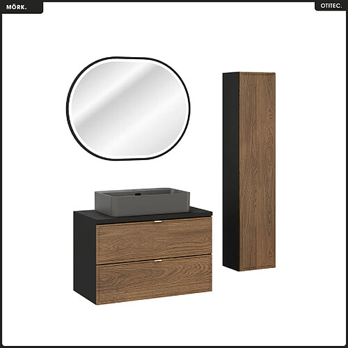 Otitec Ensemble meuble sous-vasque - Noir mat
