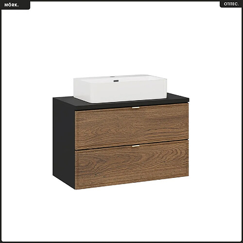 Otitec Ensemble meuble sous-vasque avec vasque - Chêne