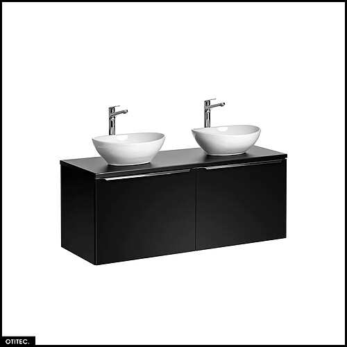 Otitec Meuble vasque double - Noir mat