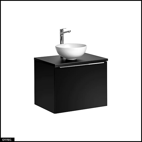 Otitec Meuble vasque suspendu - Noir mat
