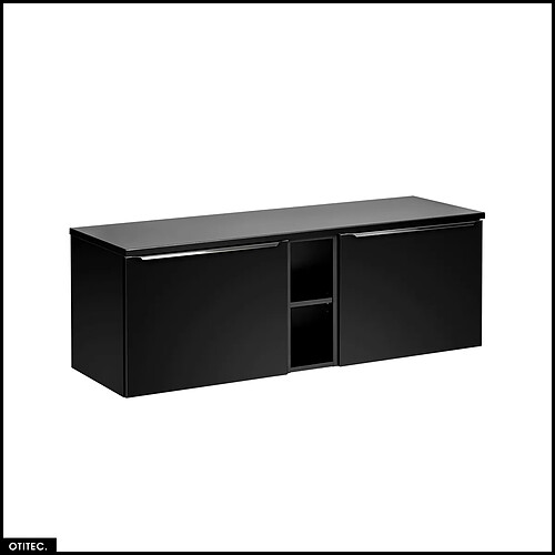 Otitec Meuble sous vasque avec plan - Noir mat