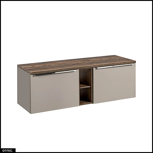 Otitec Meuble vasque avec plan - Gris