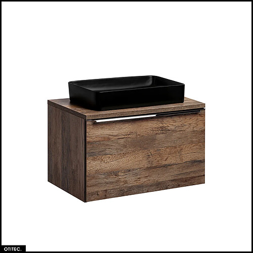 Otitec Meuble vasque avec vasque à poser - Chêne