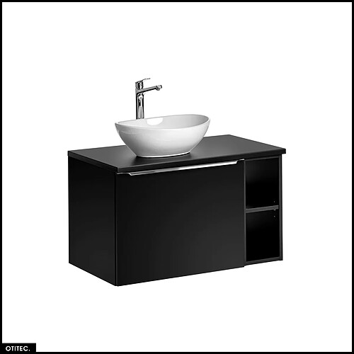 Otitec Meuble vasque suspendu - Noir mat