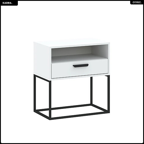 Otitec table de chevet à tiroir - Blanc