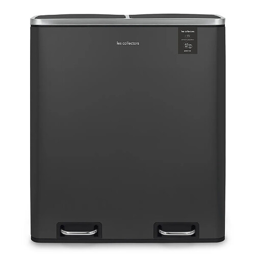 Les Collectors Poubelle à pédale 2 x 30L, grey edition - N°916
