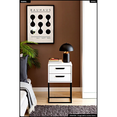 Otitec Table de chevet 2 tiroirs - Blanc