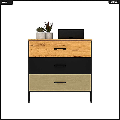 Otitec Commode 3 tiroirs - Chêne