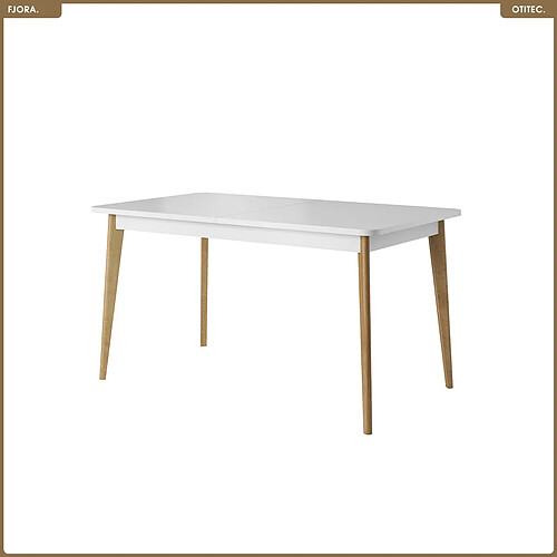 Otitec Table à manger extensible - Chêne linea/Blanc