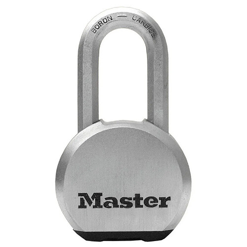 MASTER LOCK Cadenas Haute Sécurité [A Clé] [Acier Inoxydable] [Anse Longue] [Extérieur] M930EURDLH - Idéal pour les espaces de rangement, les remises, les garages, les remorques