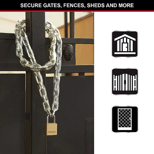 Master Lock 575EURD Cadenas en laiton massif à clé idéal pour sécuriser portails, abris de jardin, 70 x 38 x 20 mm
