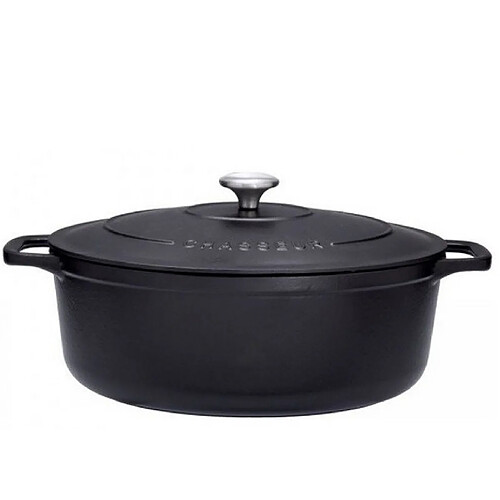 Cocotte ovale en fonte émaillée 31cm noire sublime - PUC473101 - CHASSEUR