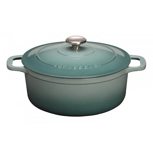 Cocotte ronde en fonte émaillée 28cm bleu quartz - PUC472825 - Sublime - CHASSEUR