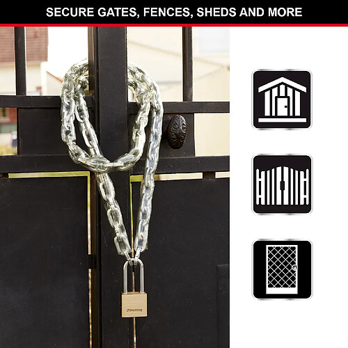 Master Lock 576EURDLH Cadenas en laiton massif à clé idéal pour sécuriser portails, abris de jardin, 98 x 44 x 20 mm