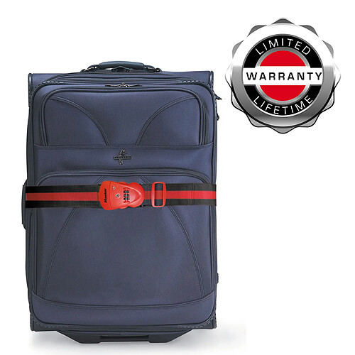 Master Lock 4702EURDRED Sangle pour Bagages avec Combinaison, Rouge, 190 x 6,5 x 4,8 cm