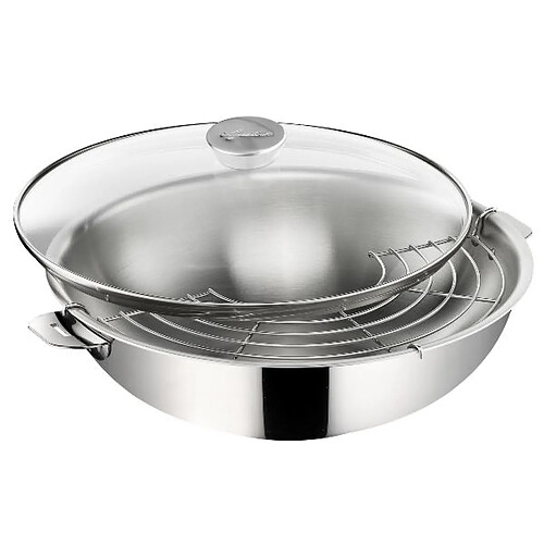 Wok 30cm avec couvercle en verre - 12138042230 - Salvaspazio+ - LAGOSTINA