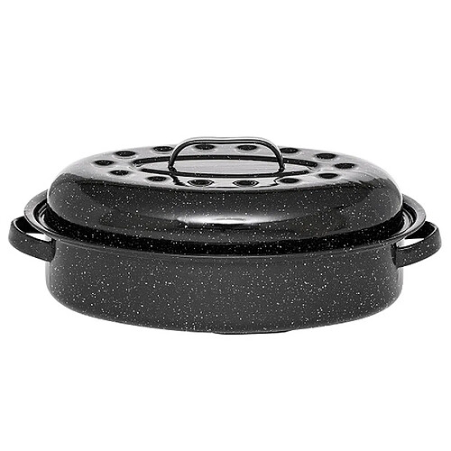 Cocotte ovale en acier carbon 38x26cm - 0508 - Roaster Graniteware - WARMCOOK