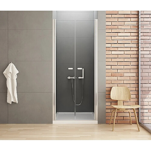 OTITEC Porte de douche battante 170 cm chrome CORFOU CHROME