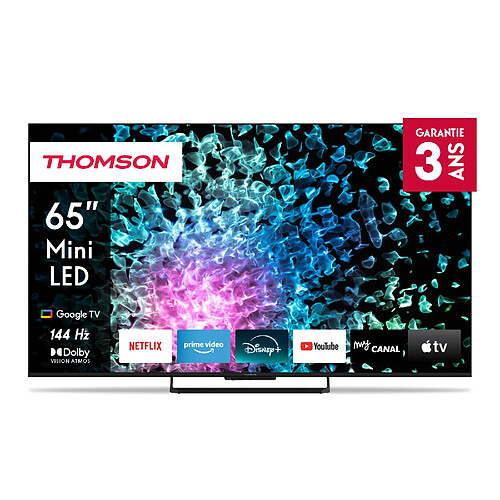 Thomson 65” (165 Cm) LED 4k Uhd Google TV Mini LED, Google Asistant, 144 Hz