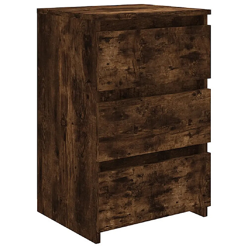 Decoshop26 Table de chevet 3 tiroirs - Chêne