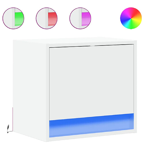Decoshop26 lot de 2 chevets muraux LED - Blanc