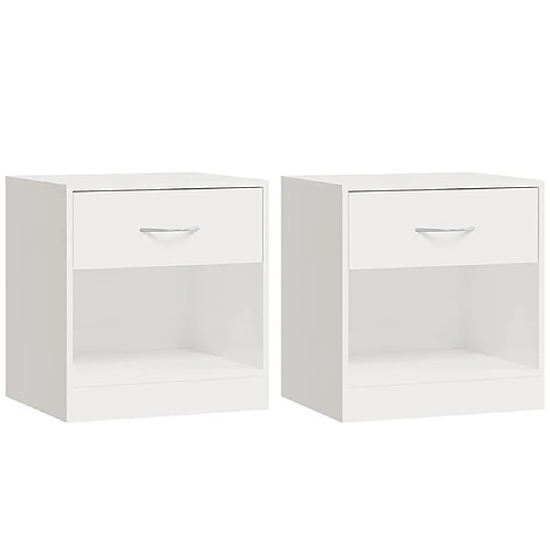 Decoshop26 lot de 2 tables de chevet - Blanc