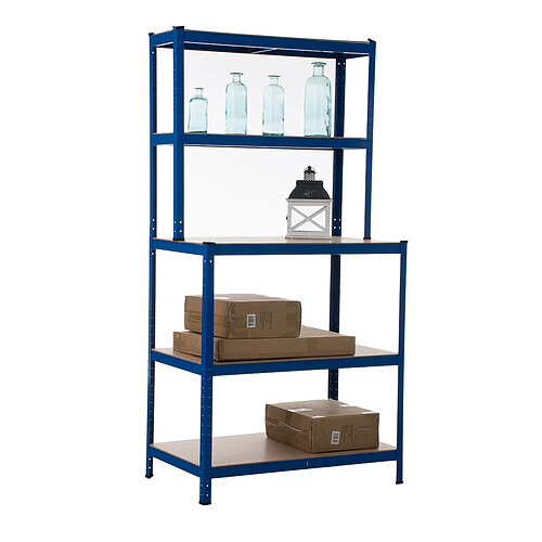 Decoshop26 Etagère métal charges lourdes - Bleu