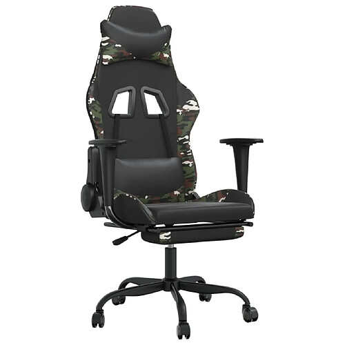 Decoshop26 Siège gamer - Noir camouflage
