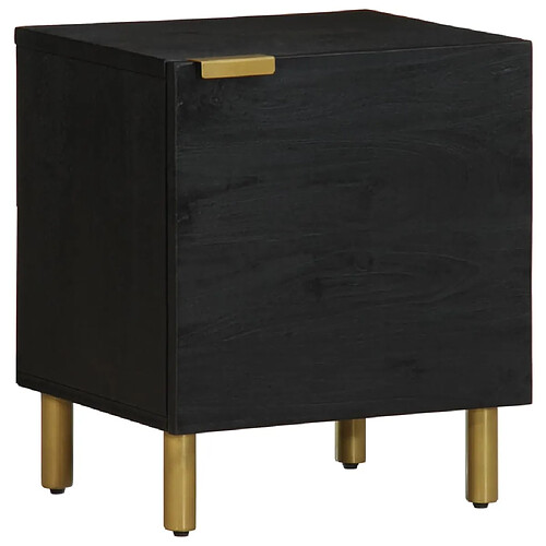Decoshop26 Table de chevet manguier - Noir