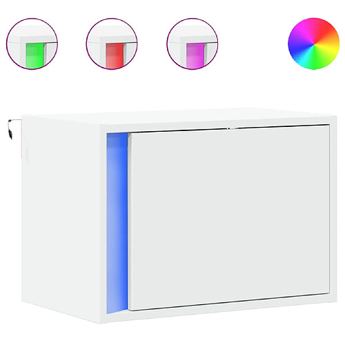 Decoshop26 Table de chevet murale - Blanc