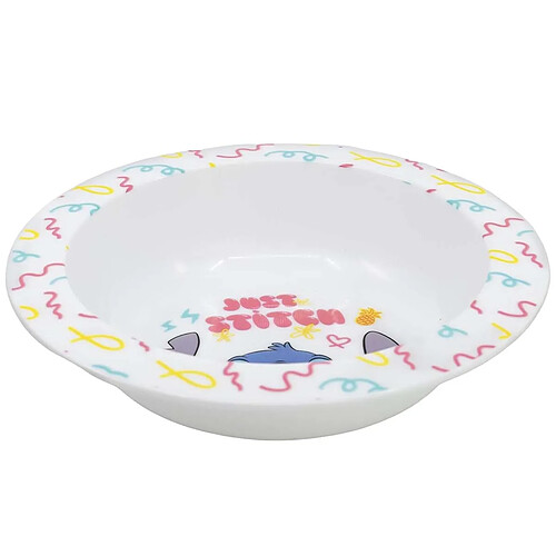 Disney Bol 16 cm Micro-ondable pour Enfant au Décor Just Stitch Blanc