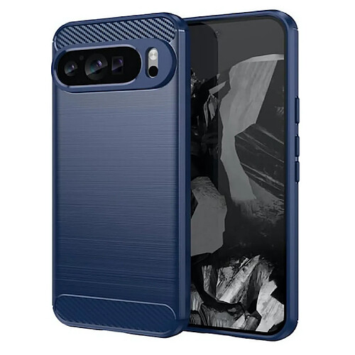 Htdmobiles Coque pour Google Pixel 10 Pro XL - housse etui silicone gel carbone + verre trempe - BLEU FONCE